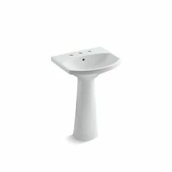 Cheap ✨ Kohler Cimarron® Pedestal Bathroom Sink With 8" Widespread Faucet Holes Almond (K-2362-8-47) Beige 💯