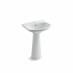 Cheap ⭐ Kohler Cimarron Pedestal Bathroom Sink With Single Faucet Hole Almond Beige ✔️
