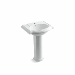 Best Pirce 👏 Kohler Devonshire® 24" Pedestal Bathroom Sink With Single Faucet Hole White (K-2286-1-0) 😍