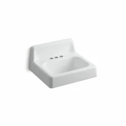 Buy 🌟 Kohler Hudson 20" X 18" Wall-Mount Bathroom Sink With 4" Centerset Faucet Holes And Lugs For Chair Carrier White (K-2867-0) 🎁