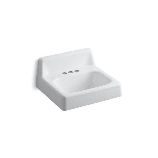 Buy 🌟 Kohler Hudson 20" X 18" Wall-Mount Bathroom Sink With 4" Centerset Faucet Holes And Lugs For Chair Carrier White (K-2867-0) 🎁