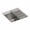 Cheapest 😀 Kohler 8 Degree 18" X 18" X 10-3/16" Under-Mount Bar Sink With Bottom Bowl Sink Rack And Wine Glass Rack 🎉