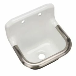 Wholesale 🎁 Kohler Bannon™ 24x20-1/4" Wall-Mounted Or P-Trap Mounted Service Sink W/Rim Guard+Back Drilled On 8" Centers White (K-6716-0) 👏