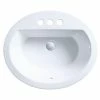 Coupon ✔️ Kohler Bryant® Round Round Drop-In Bathroom Sink With 4" Centerset Faucet Holes White (K-2714-4-0) ⭐