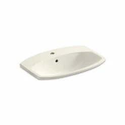 Cheapest 😀 Kohler Cimarron® Drop-In Bathroom Sink With Single Faucet Hole Biscuit (K-2351-1-96) 🌟
