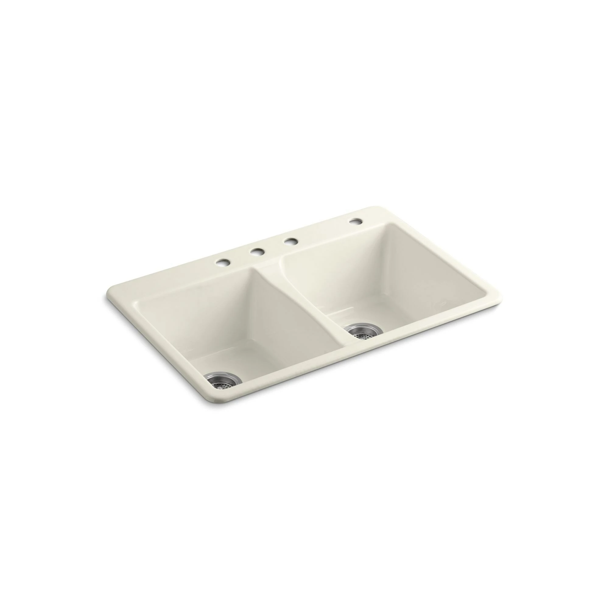 Buy ๐ Kohler Deerfield? 33" X 22" X 9-5/8" Top-Mount Double-Equal Kitchen Sink Biscuit (K-5873-4-96) ๐