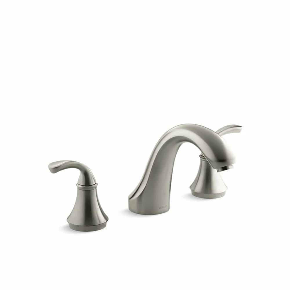 Best Pirce 🔥 Kohler Forté Sculpted Deck-Mount Bath Faucet Trim For High-Flow Valve, Valve Not Included Brushed Nickel (K-T10278-4-BN) 🧨
