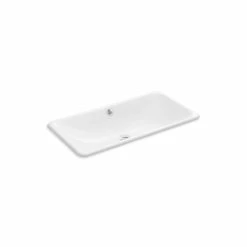 Best Pirce 🔔 Kohler Iron Plains® Trough Rectangle Drop-In/Undermount Bathroom Sink White (K-20212-0) 🥰