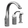 Discount 🤩 Kohler Polished Chrome Forte Single-Control Remote Valve Kitchen Sink Faucet With Sidespray And Lever Handle ⌛