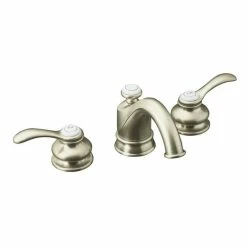 Brand new 😍 Kohler Fairfax Widespread Bathroom Sink Faucet With Lever Handles Brushed Nickel (K-12265-4-BN) 💯