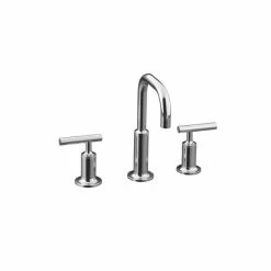 Deals 🤩 Kohler Polished Chrome Purist Widespread Lavatory Faucet With Low Gooseneck Spout And Low Lever Handles 🌟
