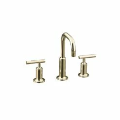 Cheapest 🛒 Kohler Vibrant Polished Nickel Purist Widespread Lavatory Faucet With Low Gooseneck Spout And Low Lever Handles 😉