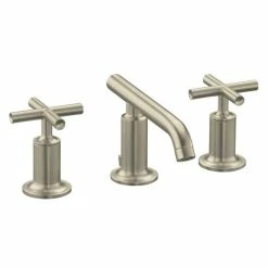 Discount 👍 Kohler K-14410-3-BN Vibrant Brushed Nickel Purist Widespread Lavatory Faucet With Low Spout And Low Cross Handles 🛒