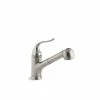Promo 😍 Kohler Coralais Kitchen Faucet With Pull-Out Sprayhead, 9" Spout Reach & Lever Handle Vibrant Brushed Nickel (K-15160-BN) 🧨