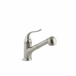 Promo 😍 Kohler Coralais Kitchen Faucet With Pull-Out Sprayhead, 9" Spout Reach & Lever Handle Vibrant Brushed Nickel (K-15160-BN) 🧨