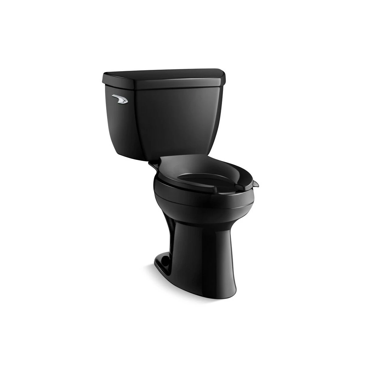 Promo โจ Kohler K-3493 Highline Classic Comfort Height Two-Piece Elongated 1.6 GPF Toilet With Pressure Lite Flush Technology, Less Seat Black ๐ - Image 3