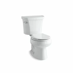 Top 10 👏 Kohler K-3977 Wellworth Two-Piece Round-Front 1.6 GPF Toilet With Class Five Flush Technology And Left-Hand Lever, Less Seat 🌟
