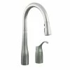 Buy ❤️ Kohler Simplice Pullout Spray Kitchen Faucet K-647-VS Vibrant Stainless 🥰