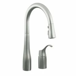 Buy ❤️ Kohler Simplice Pullout Spray Kitchen Faucet K-647-VS Vibrant Stainless 🥰