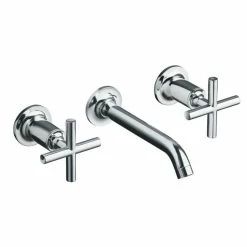 Coupon 😍 Kohler Purist Widespread Wall-Mount Bathroom Sink Faucet Trim With Cross Handles And 6-1/4" Spout Requires Valve Polished Chrome ❤️