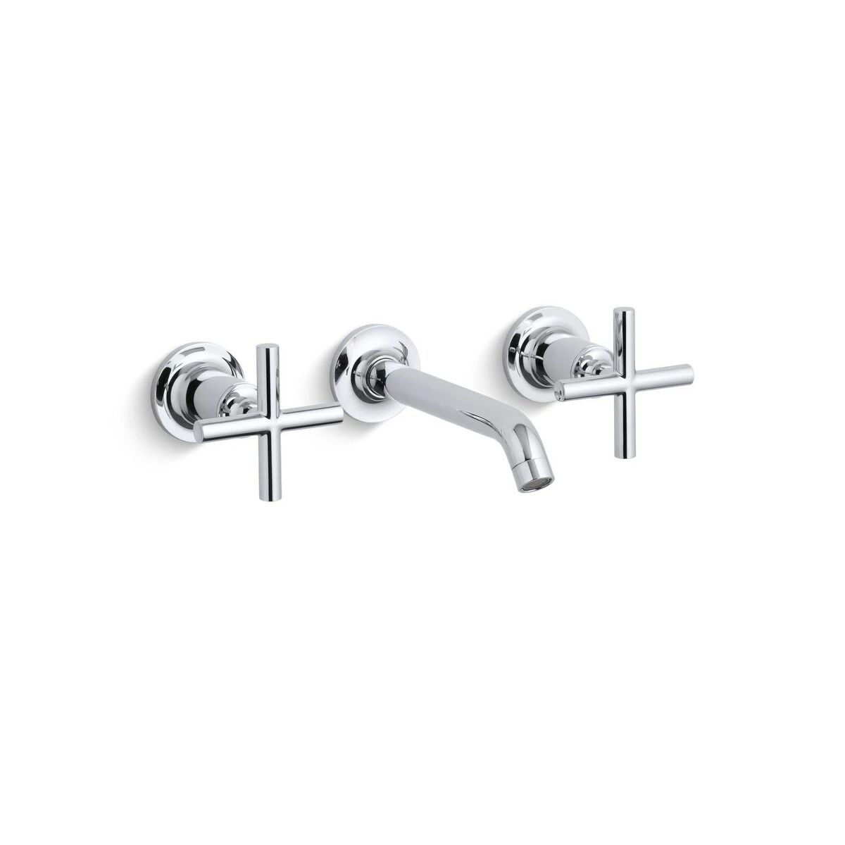 Brand new ๐ Kohler Purist Widespread Wall-Mount Bathroom Sink Faucet Trim With Cross Handles And 6-1/4" Spout, Requires Valve Polished Nickel ๐ฏ