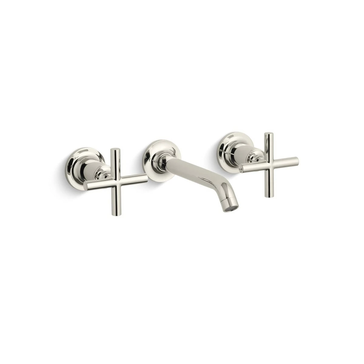 Brand new ๐ Kohler Purist Widespread Wall-Mount Bathroom Sink Faucet Trim With Cross Handles And 6-1/4" Spout, Requires Valve Polished Nickel ๐ฏ - Image 3