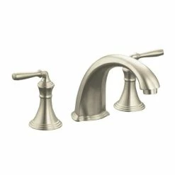 Cheapest 🌟 Kohler Devonshire Deck/Rim Mount Bath Faucet Trim / 9" Non Diverter Spout & Lever Handles Valve Not Incl. Vibrant Brushed Nickel 😉