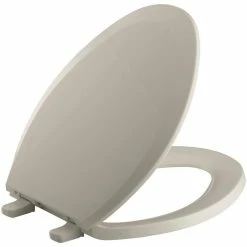 Discount ⌛ Kohler Lustra Quick-Release Elongated Toilet Seat Black Black 👏