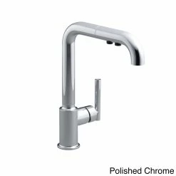 Budget 🤩 Kohler Purist Single-Hole Kitchen Sink Faucet With 8" Pull-Out Spout Polished Nickel 🧨