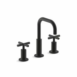 Coupon 🔥 Kohler Purist® Widespread Bathroom Sink Faucet With Low Cross Handles And Low Gooseneck Spout (K-14406-3-BL) ⌛