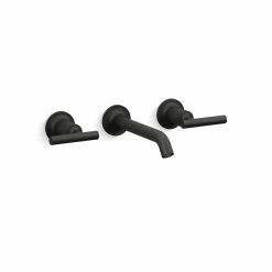 Cheap 🤩 Kohler Purist? Widespread Wall-Mount Bathroom Sink Faucet Trim With 6-1/4" Spout & Lever Handles, Requires Valve (K-T14413-4-BL) 🔔