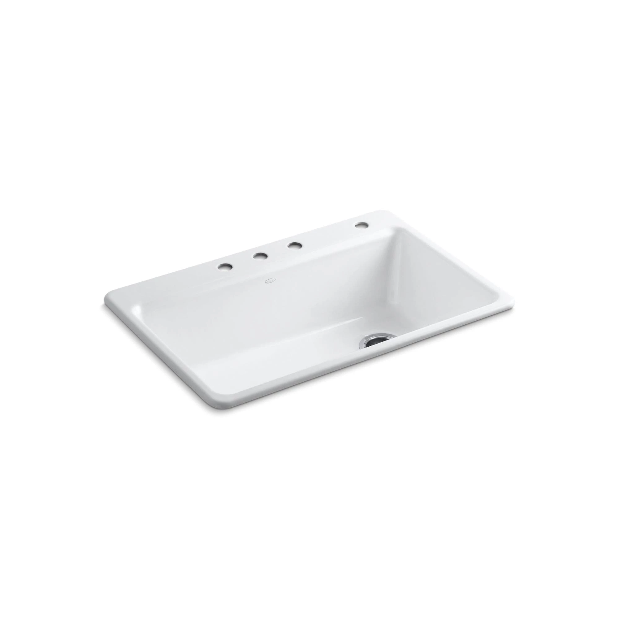 New ✨ Kohler Riverby 33" X 22" X 9-5/8" Top-Mount Single Bowl Kitchen Sink W/ Accessories White ❤️