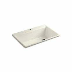 Budget 👏 Kohler Riverby® 33" X 22" X 9-5/8" Top-Mount Single-Bowl Kitchen Sink With Accessories Biscuit (K-5871-1A2-96) 🤩