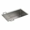 Cheapest 🔔 Kohler Strive® 29" X 18-5/16" X 9-5/16" Undermount Single-Bowl Medium Kitchen Sink With Rack (K-5409-NA) 🧨