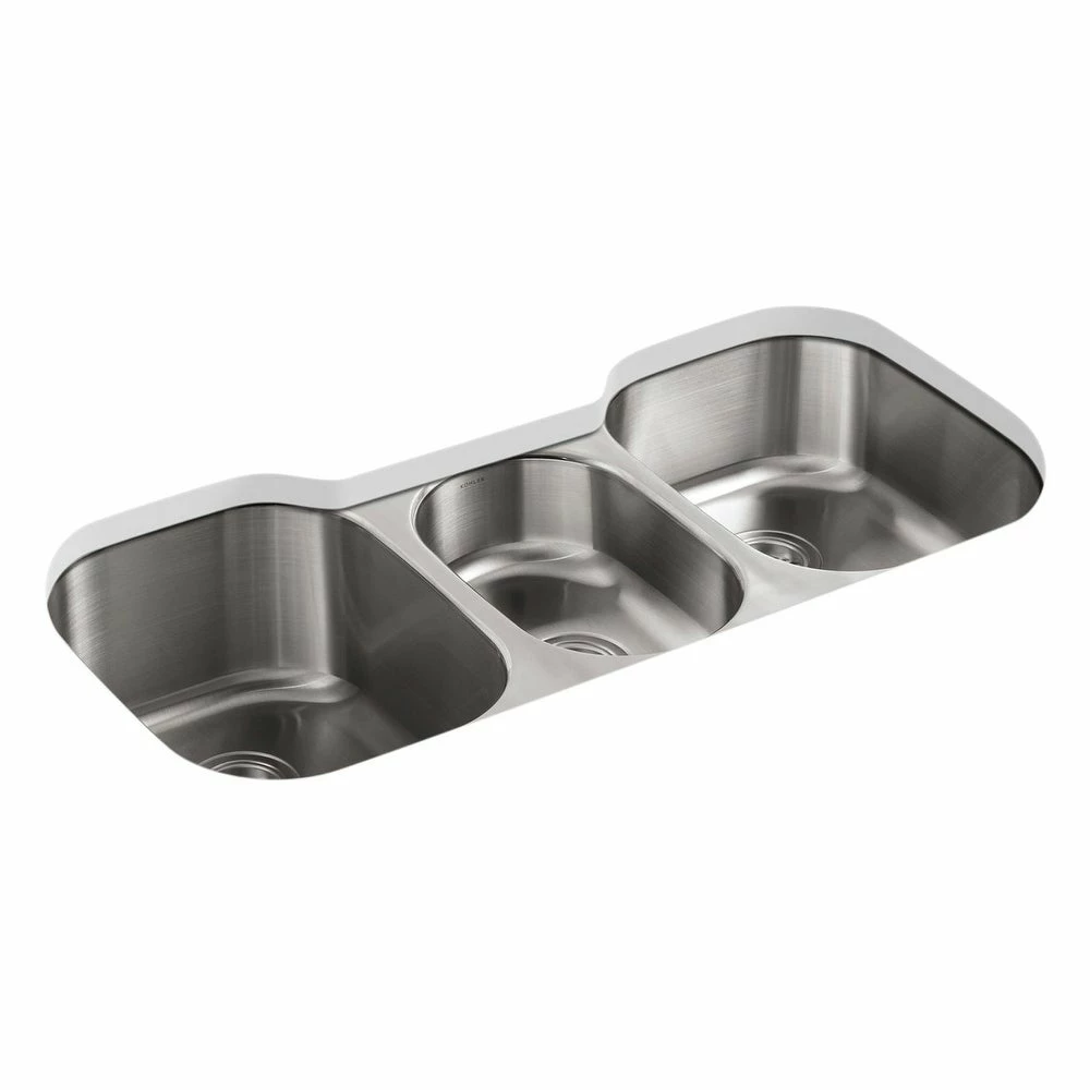 Promo โญ Kohler Undertone 41-5/8" X 20-1/8" X 9-1/2" Undermount Triple-Bowl Kitchen Sink ๐