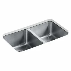 Flash Sale 💯 Kohler Undertone Preserve 31-1/2" X 18" X 9-3/4" Undermount Double-Equal Bowl Kitchen Sink 🌟