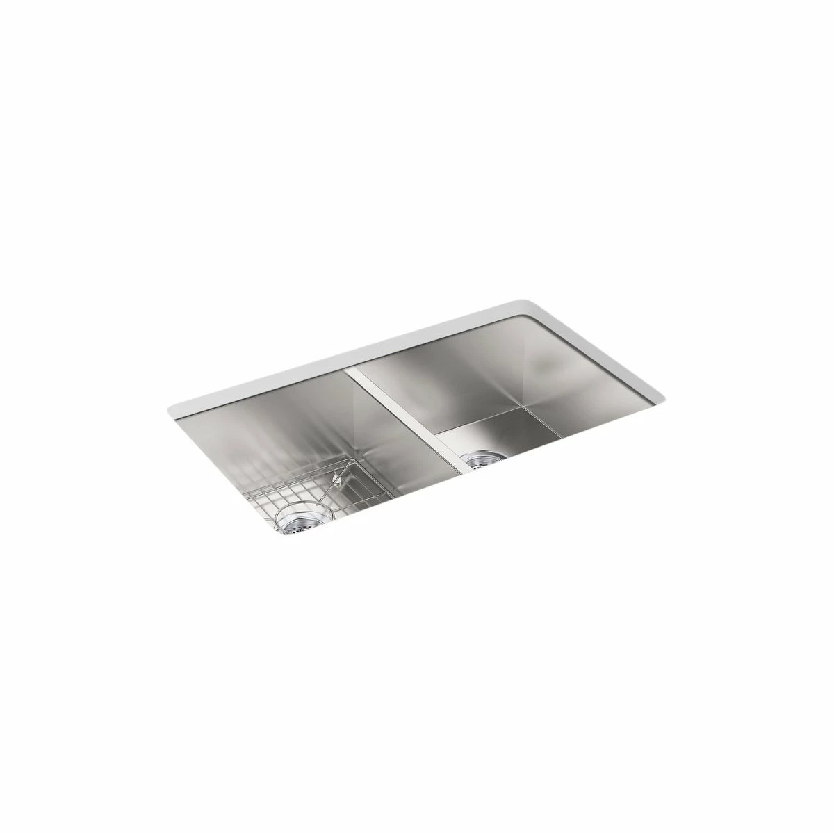 Best Pirce 🤩 Kohler Vault 33" X 22" X 9-5/16" Top-Mount/Undermount Double-Equal Bowl Kitchen Sink With 3 Faucet Holes (K-3820-3-NA) 🧨