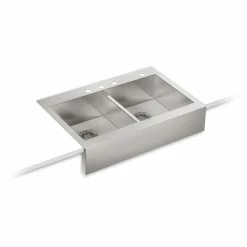 Deals 😍 Kohler Vault™ 35-3/4" X 24-5/16" X 9-5/16" Self-Trimming® Double-Equal Apron-Front Kitchen Sink For 36" Cabinet (K-3944-4-NA) 💯