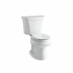 Discount 🌟 Kohler Wellworth 2-Piece Round-Front 2-Flush Toilet W/Class 5Flush Tech & RH Trip Lever, Seat Not Included White ⌛