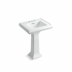 Top 10 🤩 Kohler Memoirs® Classic Classic 24" Pedestal Bathroom Sink With 4" Centerset Faucet Holes White (K-2238-4-0) 🧨