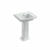 Best Sale 👍 Kohler Tresham® 24" Pedestal Bathroom Sink With 4" Centerset Faucet Holes Cashmere (K-2844-4-K4) White ❤️